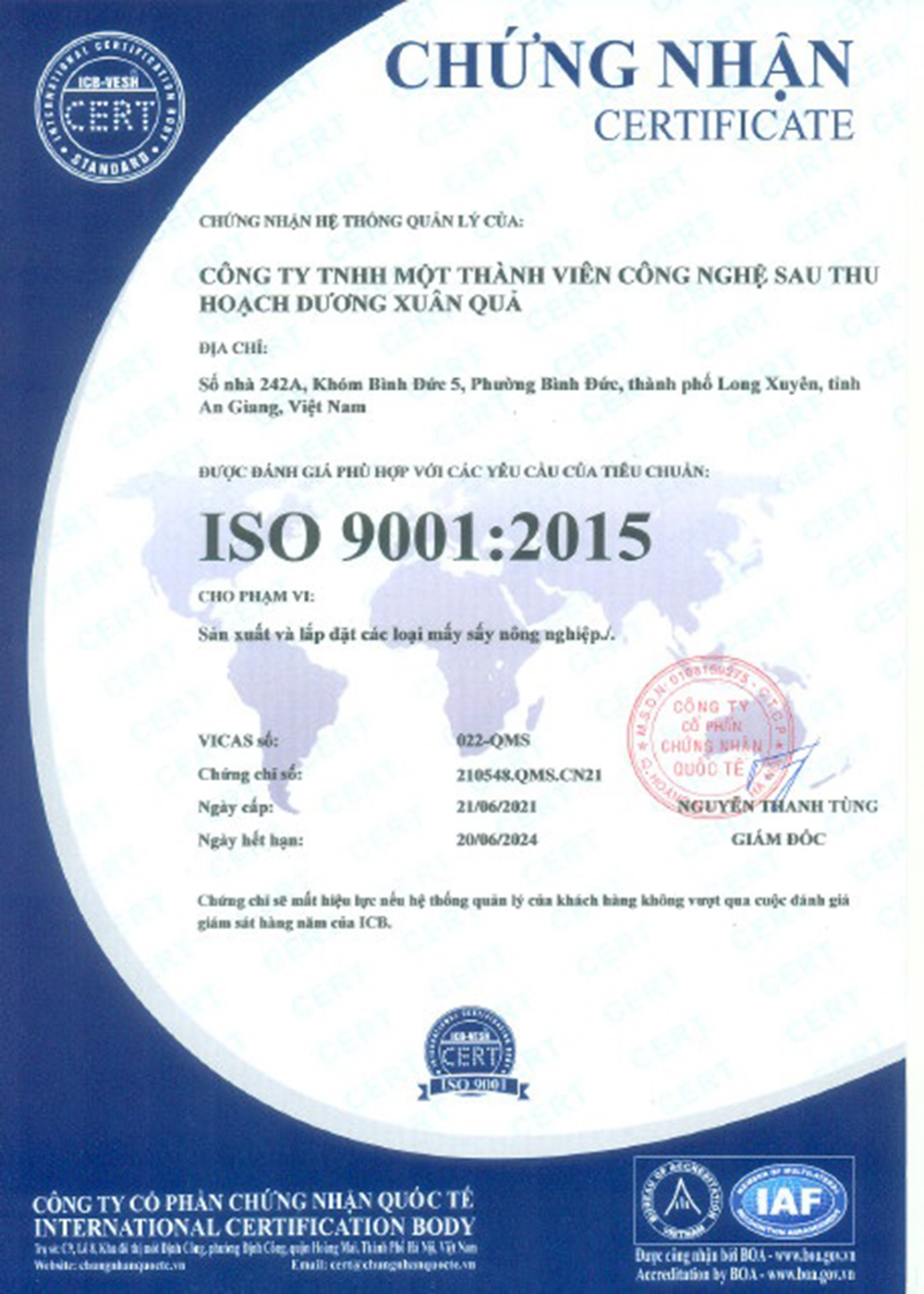 Chứng nhận ISO 9001:2015