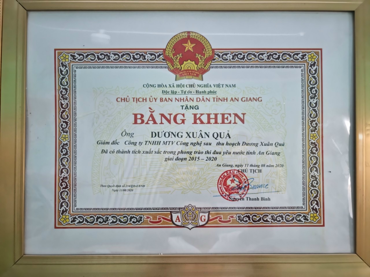 ong duong xuan qua thanh dat trong san xuat kinh doanh va tan tam voi cong tac dong toc 7